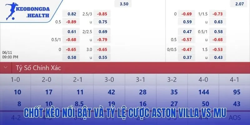 Tổng hợp kèo cược uy tín nhất cho trận thư hùng tại Villa Park